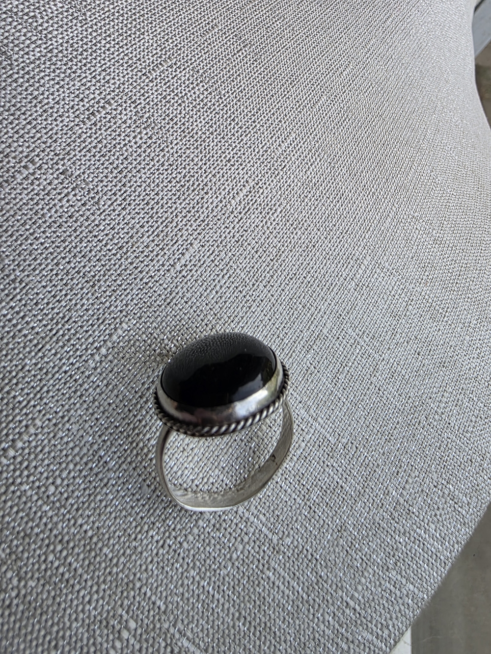 Sterling Silver Black Onyx Oval Men's Ring Size 11.5 - Picture 8 of 16